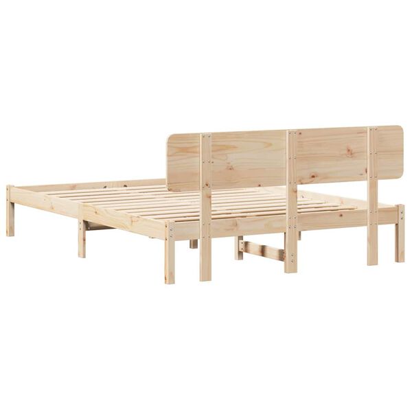 vidaXL Σκελετός Κρεβατιού Φυσικό 150 x 200 cm Μασίφ ξύλο πεύκου