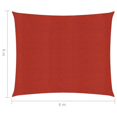 vidaXL Πανί Σκίασης Κόκκινο 6 x 6 μ. από HDPE 160 γρ./μ²