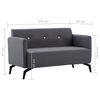 vidaXL Καναπές Διθέσιος Σκ. Γκρι 115x60x67 εκ. Υφασμάτινη Ταπετσαρία