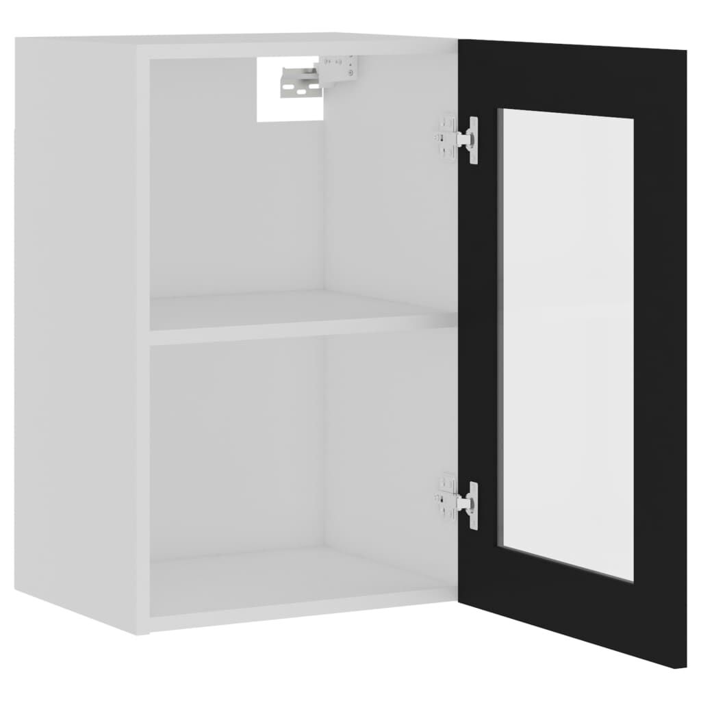 vidaXL Ντουλάπι Κρεμαστό με Τζάμι Lyon Μαύρο 40x31x60εκ. από