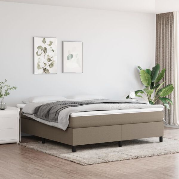 vidaXL Σκελετός Κρεβατιού με Ελατήρια Taupe 180x200 εκ. Υφασμάτινο