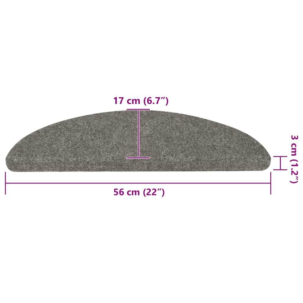 vidaXL Πατάκια Σκάλας Αυτοκόλλητα 20 τεμ. Γκρι 56 x 17 x 3 εκ.