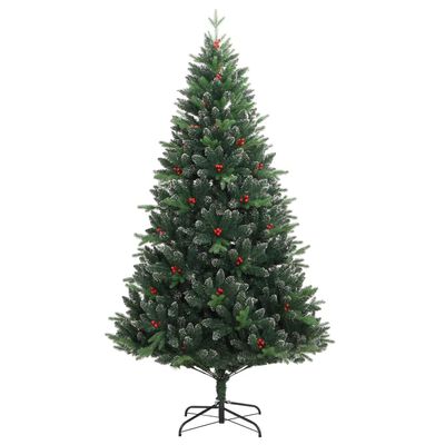vidaXL Χριστουγεννιάτικο Δέντρο Τεχνητό Αρθρωτό με Κόκκινα Μούρα 180εκ