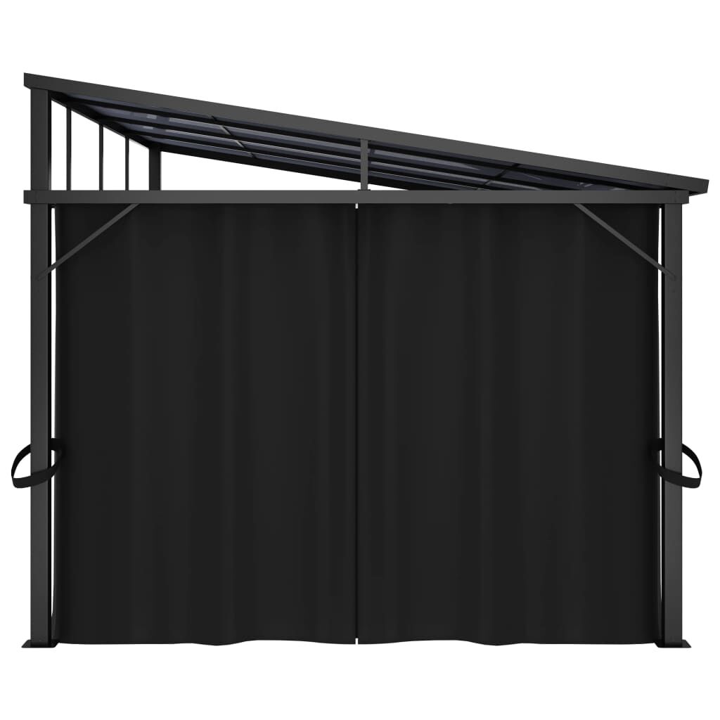 vidaXL Κιόσκι με Κουρτίνα Ανθρακί 405 x 294 x 244 εκ.