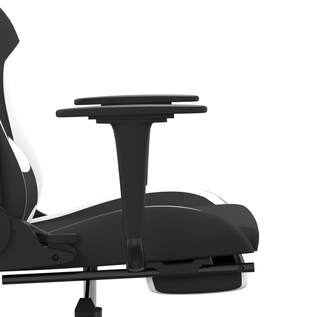 vidaXL Καρέκλα Gaming Μαύρο/Λευκό Ύφασμα με Υποπόδιο