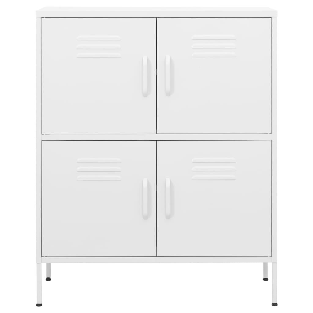 vidaXL Ντουλάπι Αποθήκευσης Λευκό 80 x 35 x 101,5 εκ. από Ατσάλι