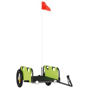 vidaXL Τρέιλερ Ποδηλάτου Πράσινο Ύφασμα Oxford/Σίδηρο