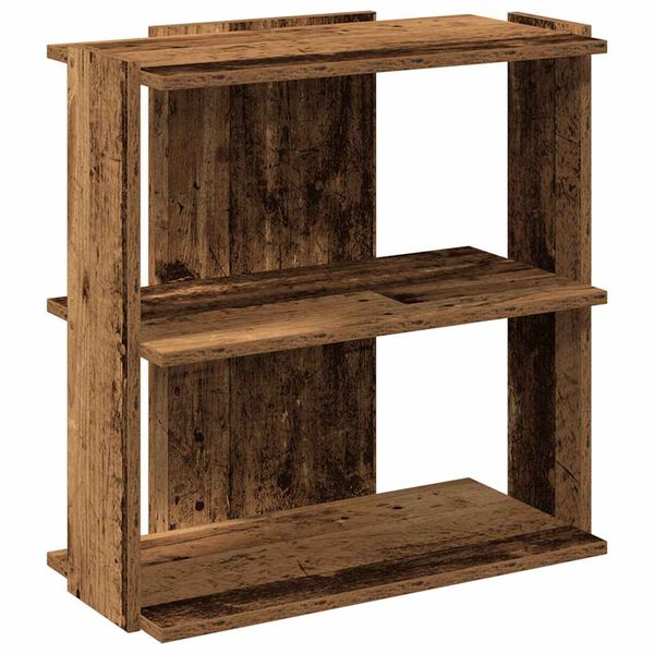 vidaXL Βιβλιοθήκη 3 επιπέδων Παλιό Ξύλο 60x30x60 cm Ξύλινη κατασκευή