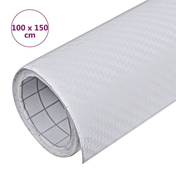 vidaXL Μεμβράνη Αυτοκινήτου 3D Λευκή 100 x 150 εκ.