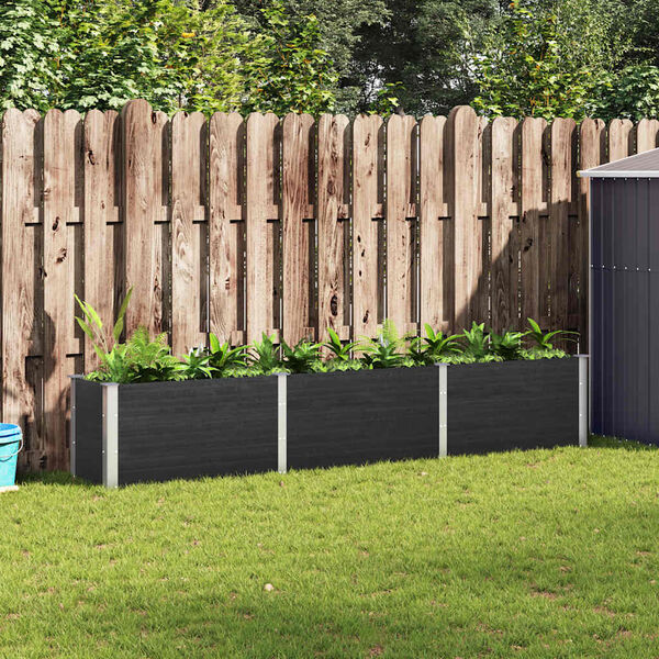 vidaXL Ζαρντινιέρα Υπερυψωμένη Γκρι 300 x 50 x 54 εκ. από WPC