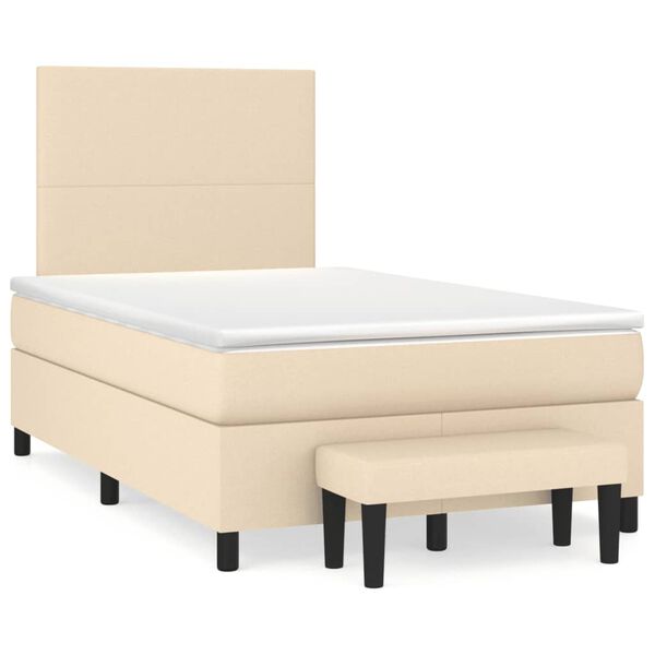 vidaXL &Kappa;&rho;&epsilon;&beta;ά&tau;&iota; Boxspring &mu;&epsilon; &Sigma;&tau;&rho;ώ&mu;&alpha; &Kappa;&rho;&epsilon;&mu; 120x190 &epsilon;&kappa;. &Upsilon;&phi;&alpha;&sigma;&mu;ά&tau;&iota;&nu;&omicron;