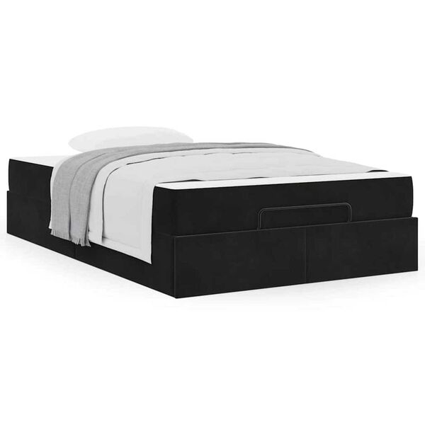 vidaXL Σκελετός Κρεβατιού με στρώμα Μαύρο 140 x 190 cm Βελούδο