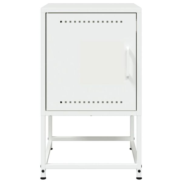vidaXL Κομοδίνα 2 τεμ. Λευκό 36x39x60,5 εκ. από Χάλυβα