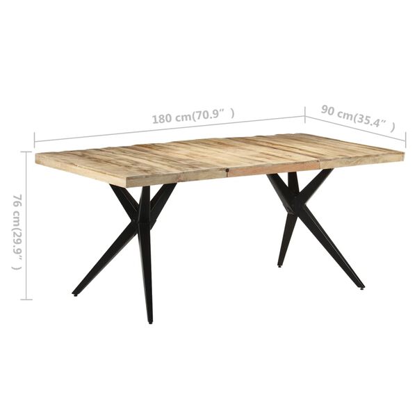 vidaXL Τραπεζαρία 180 x 90 x 76 εκ. από Ακατέργαστο Ξύλο Μάνγκο