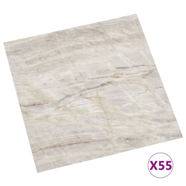 vidaXL Δάπεδο Αυτοκόλλητο Μπεζ 55 τεμ. 5,11 μ² από PVC