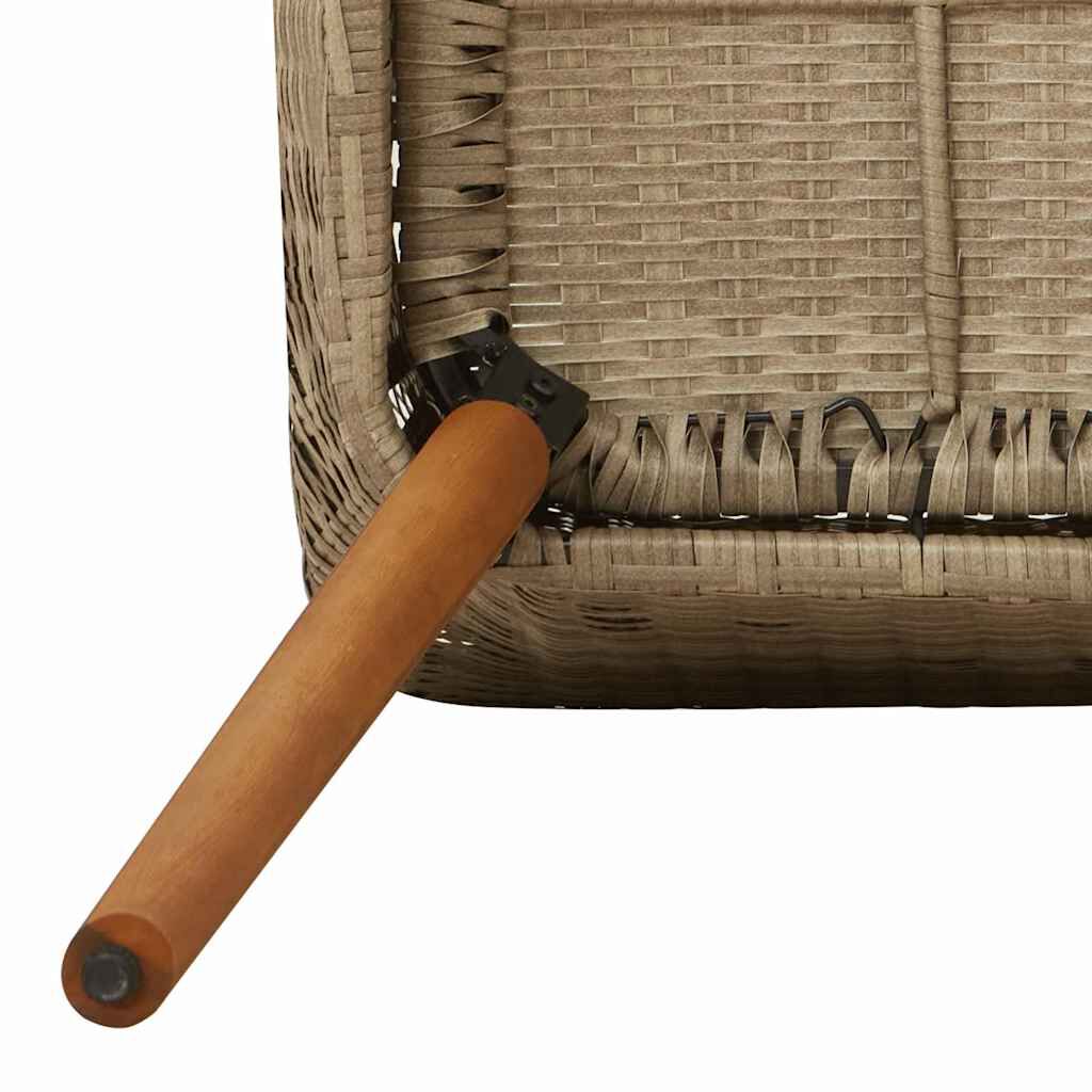 vidaXL Σέτ φαγητού για κήπο με μαξιλάρι 7 pcs Μπεζ συνθετικό ρατάν