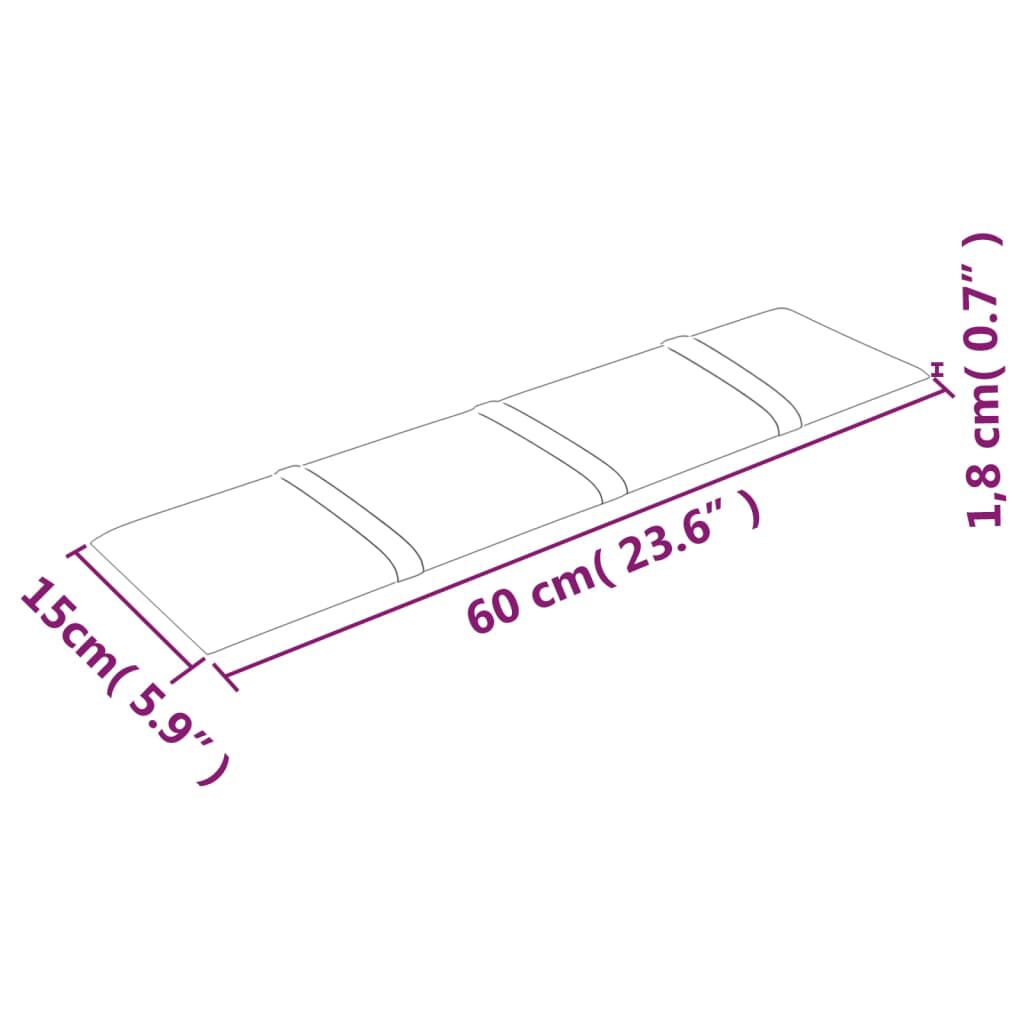 vidaXL Πάνελ Τοίχου 12 τεμ. Μαύρα 60x15 εκ. 1,08 μ² Υφασμάτινα