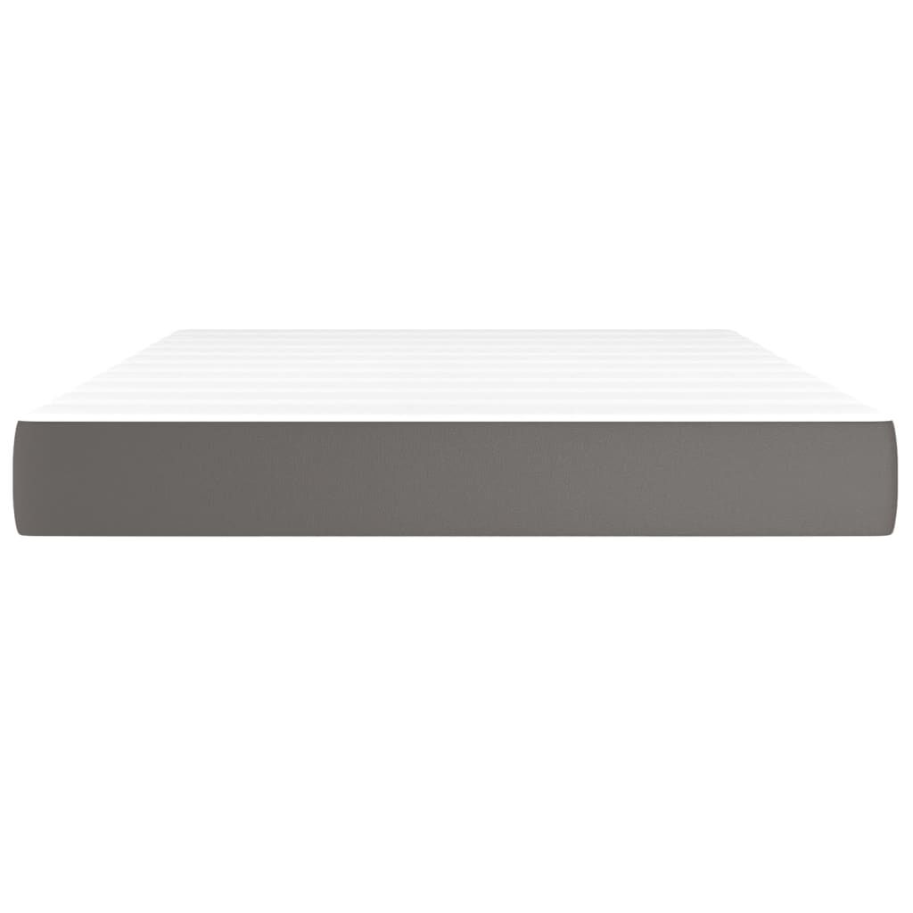 vidaXL Στρώμα με Pocket Springs Γκρι 140x200x20 εκ. Συνθετικό Δέρμα
