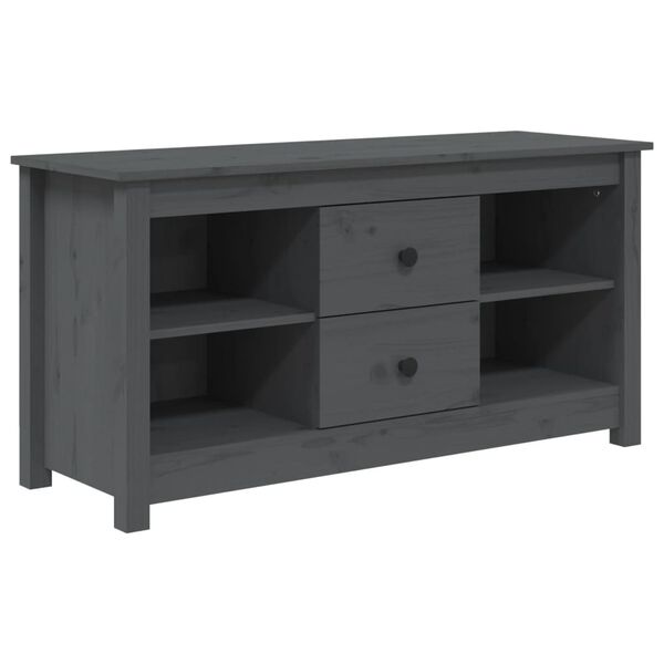 vidaXL Έπιπλο Τηλεόρασης Γκρι 103x36,5x52 εκ. από Μασίφ Ξύλο Πεύκου