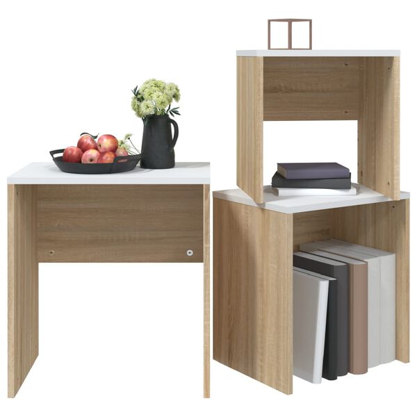 vidaXL &Tau;&rho;&alpha;&pi;&epsilon;&zeta;ά&kappa;&iota;&alpha; &Zeta;&iota;&gamma;&kappa;ό&nu; &Sigma;&epsilon;&tau; 3 &tau;&epsilon;&mu;. &Lambda;&epsilon;&upsilon;&kappa;ά/Sonoma &Delta;&rho;&upsilon;&sigmaf; &alpha;&pi;ό &Mu;&omicron;&rho;&iota;&omicron;&sigma;&alpha;&nu;ί&delta;&alpha;