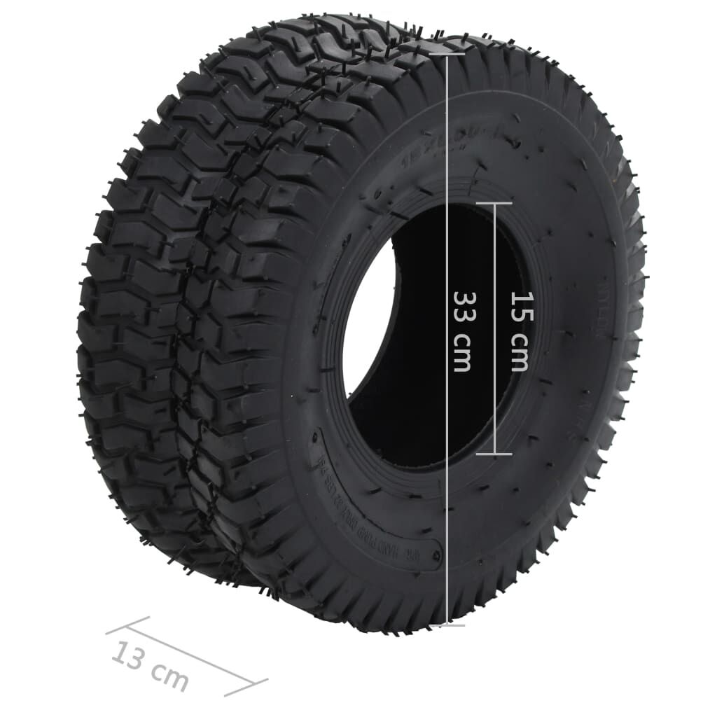vidaXL Λάστιχα & Σαμπρέλες για Καρότσι 4 τεμ. 15x6.00-6 4PR Καουτσούκ