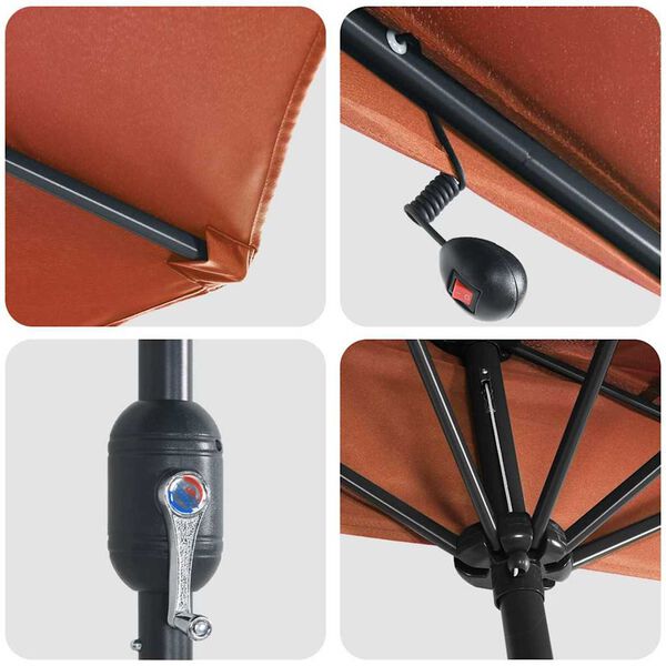 vidaXL Ομπρέλα Κήπου Τερακότα 294 x 150 x 224 εκ ύφασμα
