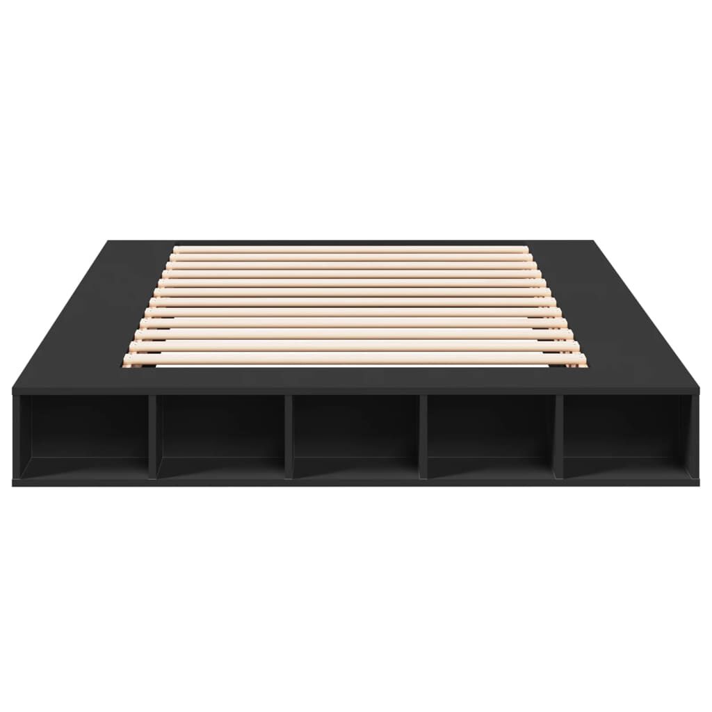 vidaXL Πλαίσιο Κρεβατιού Μαύρο 160 x 200 εκ. από Επεξεργασμένο Ξύλο