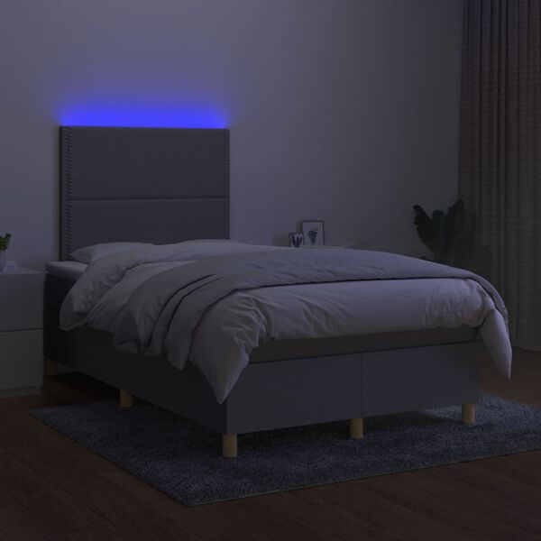vidaXL &Kappa;&rho;&epsilon;&beta;ά&tau;&iota; Boxspring &mu;&epsilon; &Sigma;&tau;&rho;ώ&mu;&alpha; & LED &Alpha;&nu;.&Gamma;&kappa;&rho;&iota; 120x200 &epsilon;&kappa; &Upsilon;&phi;&alpha;&sigma;&mu;ά&tau;&iota;&nu;&omicron;