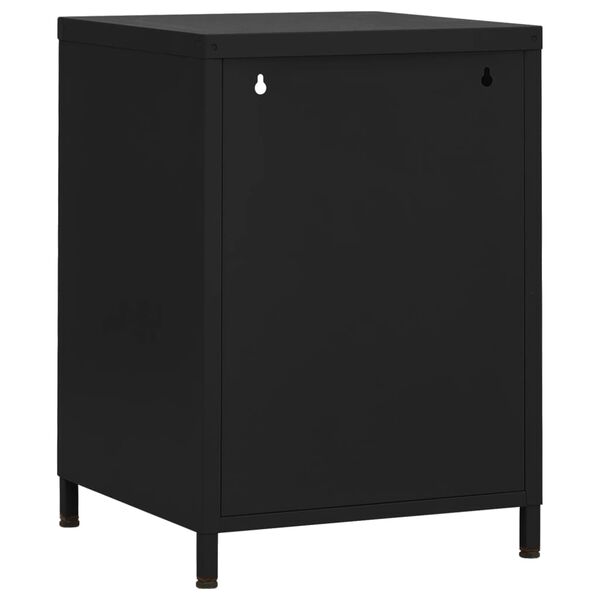vidaXL Κομοδίνο Μαύρο 35 x 35 x 51 εκ. από Ατσάλι