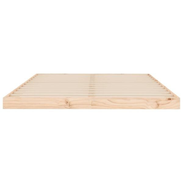 vidaXL Πλαίσιο Κρεβατιού 135 x 190 εκ. Μασίφ Ξύλο Πεύκου Διπλό