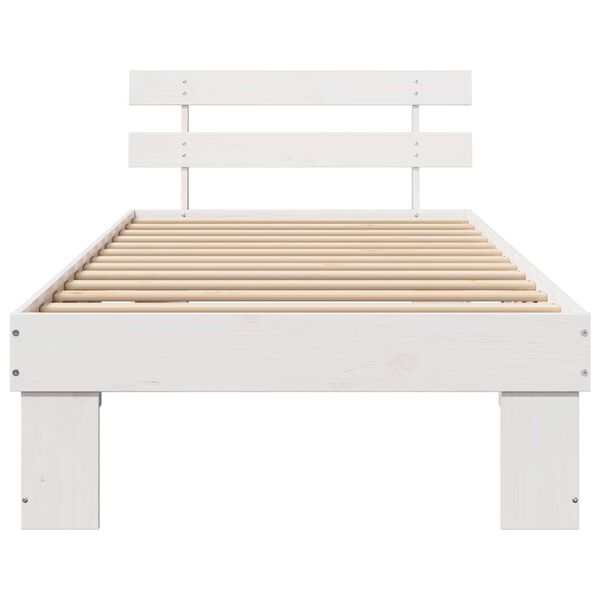 vidaXL Σκελετός Κρεβατιού Λευκό 90 x 190 cm Μασίφ ξύλο πεύκου