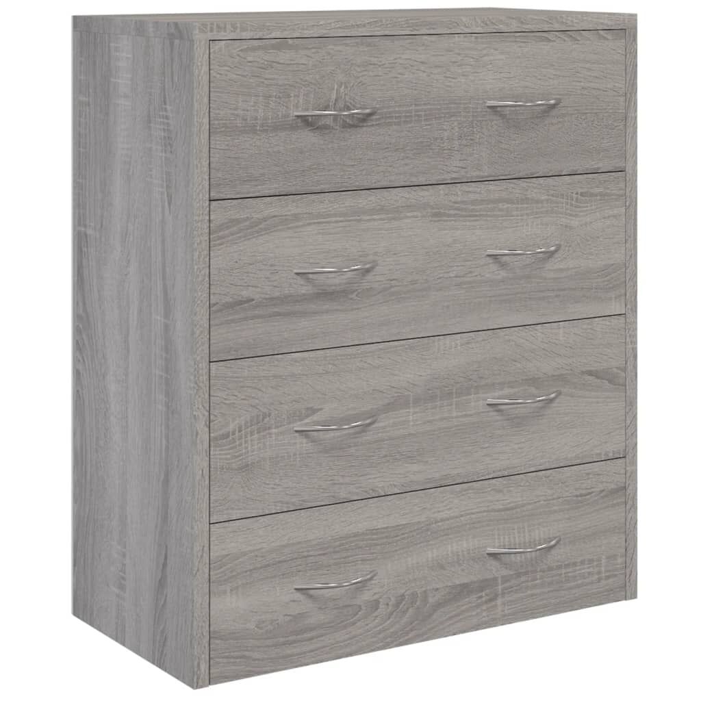 vidaXL Συρταριέρα με 4 Συρτάρια Γκρι Sonoma 60 x 30,5 x 71 εκ.