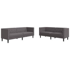 vidaXL &Sigma;&epsilon;&tau; &Kappa;&alpha;&nu;&alpha;&pi;έ&delta;&omega;&nu; Chesterfield 2 &Tau;&epsilon;&mu;&alpha;&chi;ί&omega;&nu; &alpha;&pi;ό &Gamma;&kappa;&rho;&iota; &Sigma;&upsilon;&nu;&theta;&epsilon;&tau;&iota;&kappa;ό &Delta;έ&rho;&mu;&alpha;