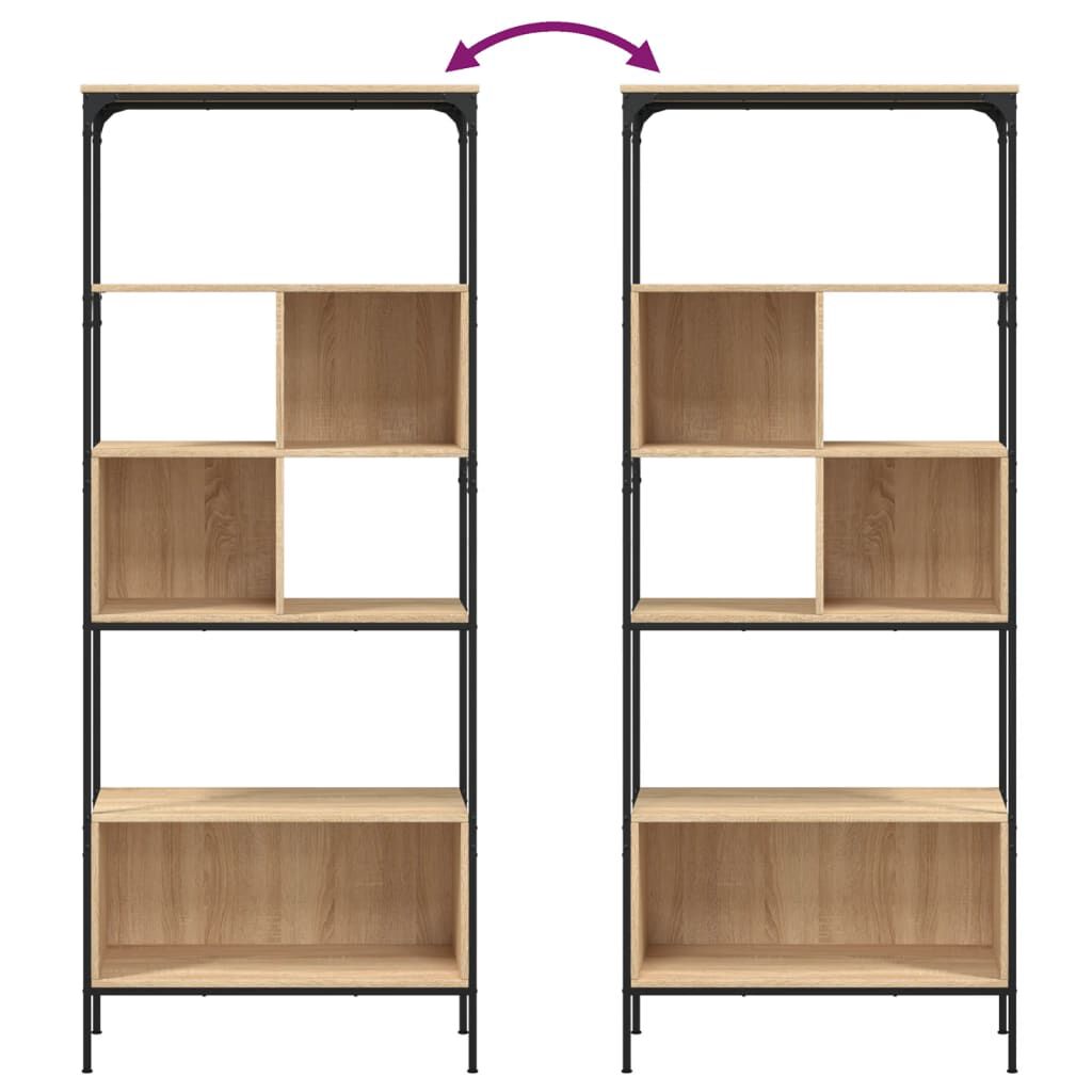 vidaXL Βιβλιοθήκη 5 Επιπέδων Sonoma Δρυς 76x33x188,5 εκ. Επεξεργ. Ξύλο