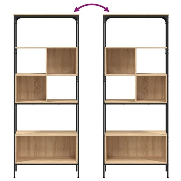 vidaXL Βιβλιοθήκη 5 Επιπέδων Sonoma Δρυς 76x33x188,5 εκ. Επεξεργ. Ξύλο