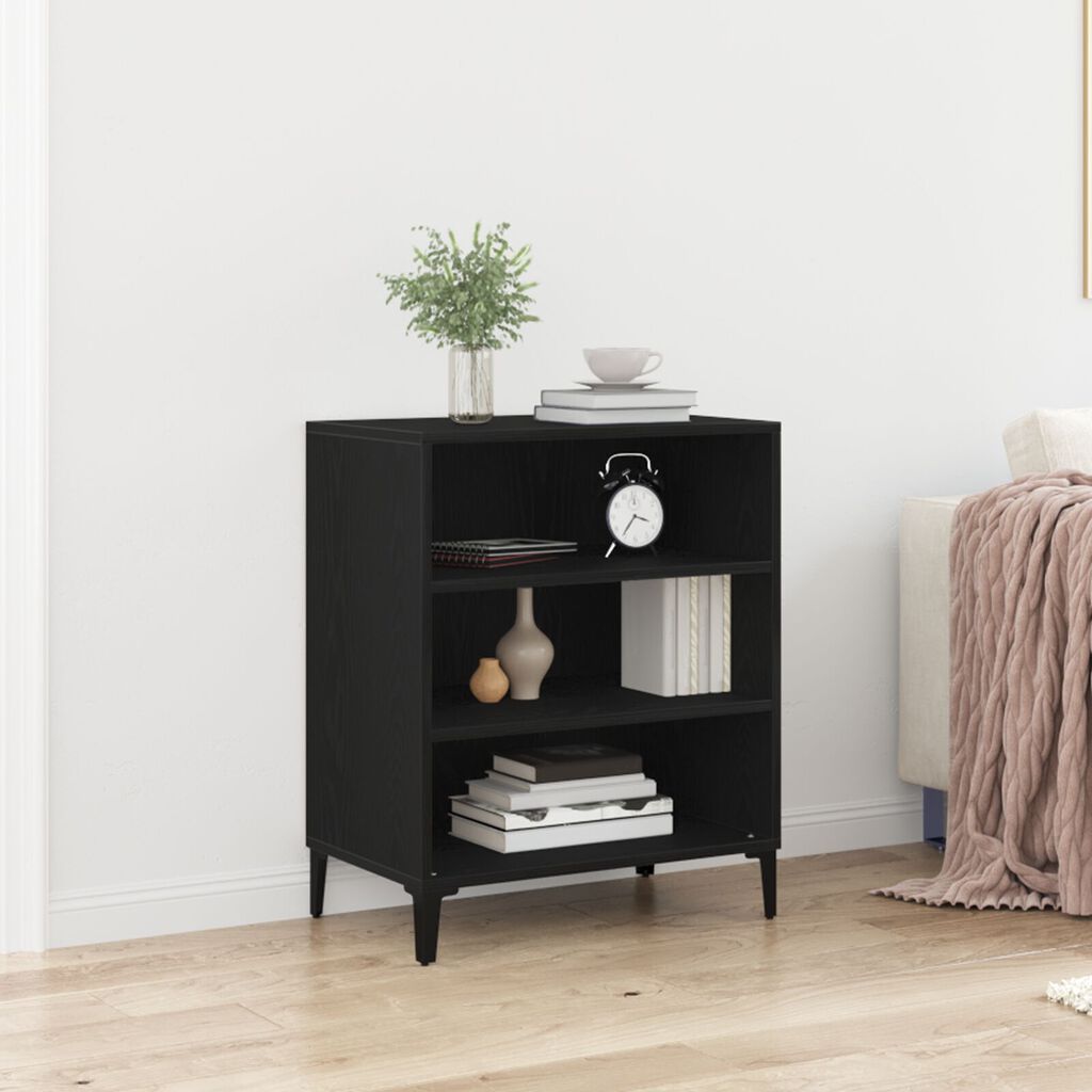 vidaXL Πλαϊνό γραφείο Μαύρο Δρυς 57x35x70 εκ, Φτιαγμένο από ξύλο