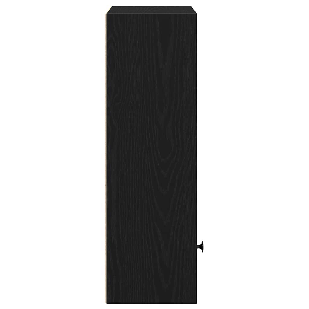 vidaXL Βιβλιοθήκη Μαύρη Δρυς 31x24x77 cm Κατασκευασμένο ξύλο