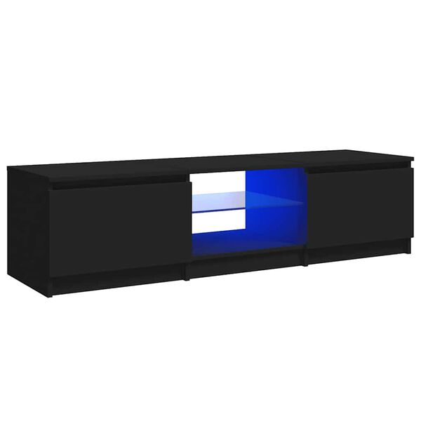 vidaXL Έπιπλο Τηλεόρασης με LED Μαύρο 140x40x36 εκ.