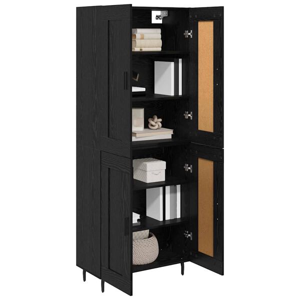 vidaXL Highboard 2 pcs &Mu;&alpha;ύ&rho;&eta; &Omicron;&xi;&upsilon;ά &Epsilon;&pi;&epsilon;&xi;&epsilon;&rho;&gamma;&alpha;&sigma;&mu;έ&nu;&omicron; &xi;ύ&lambda;&omicron;