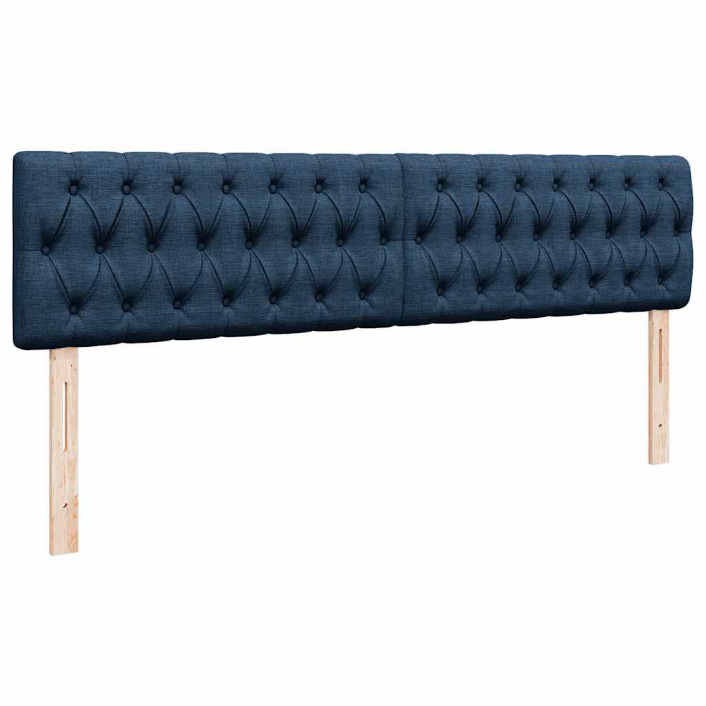 vidaXL Οθωμανικό κρεβάτι με στρώμα & LEDs Μπλε 180x200cm ύφασμα