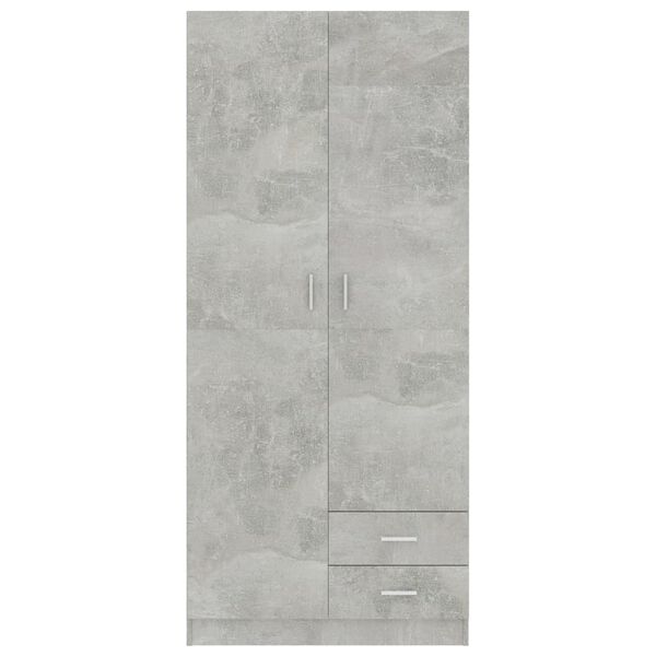 vidaXL Ντουλάπα Γκρι του Σκυροδέματος 80 x 52 x 180 εκ. Επεξ. Ξύλο