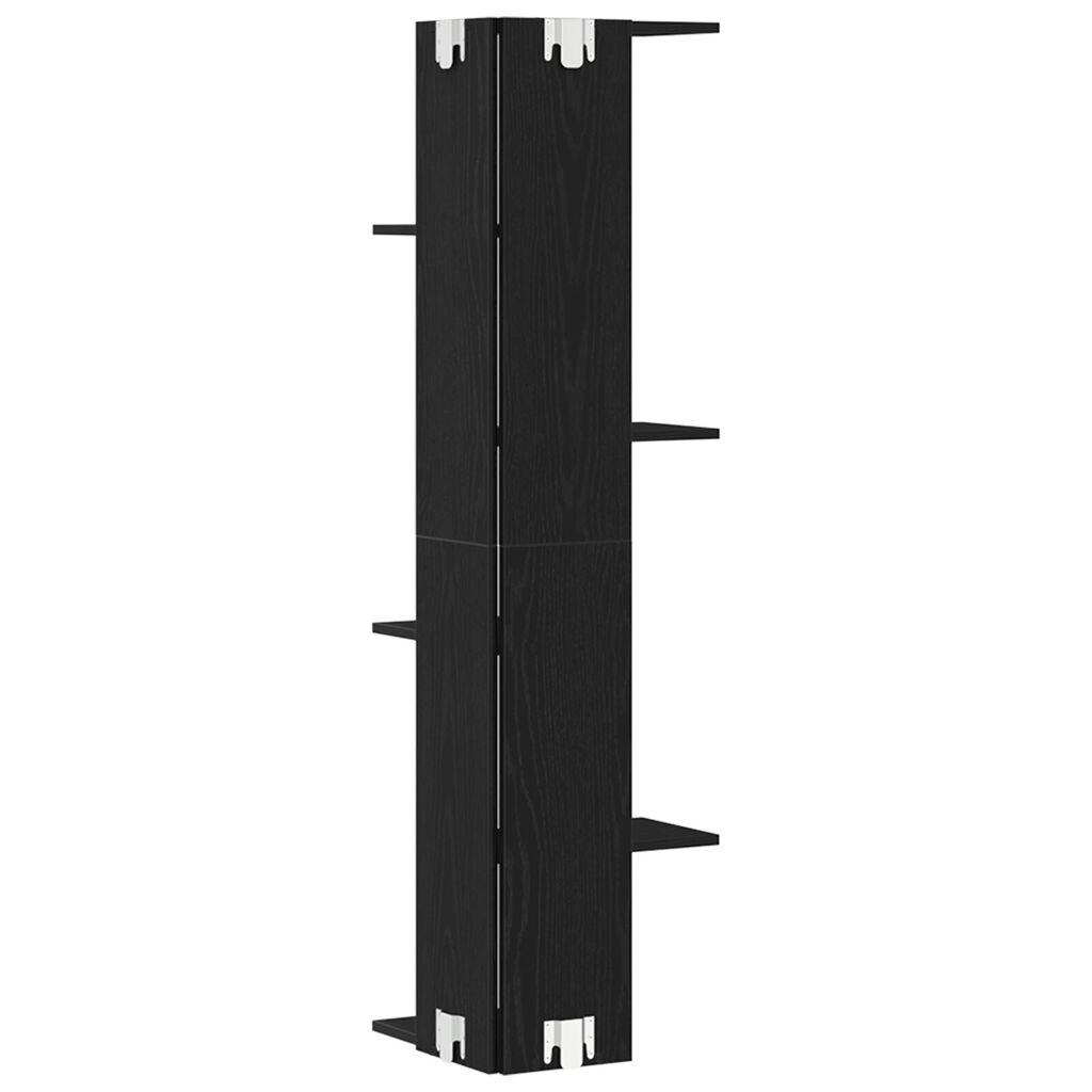 vidaXL Γωνιακό Ράφι Μαύρο Δρυς 36,5x36,5x140 εκ. Επεξεργασμένο Ξύλο