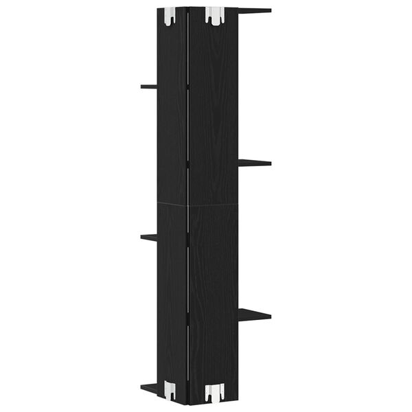 vidaXL Γωνιακή Ράφια με ράφι Μαύρη δρυς 36.5 x 36.5 x 140 εκ.