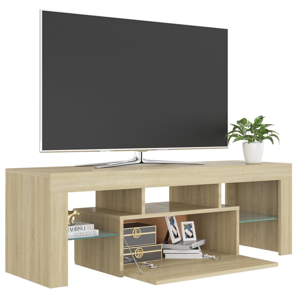 vidaXL Έπιπλο Τηλεόρασης με LED Sonoma Δρυς 120x35x40 εκ.