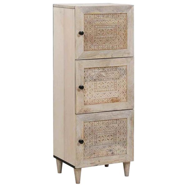 vidaXL Highboard &mu;&epsilon; &rho;ά&phi;&iota; &Lambda;&epsilon;&upsilon;&kappa;ό 40 x 33 x 110 &epsilon;&kappa; &Mu;&alpha;&sigma;ί&phi; &xi;ύ&lambda;&omicron; &mu;ά&nu;&gamma;&kappa;&omicron;