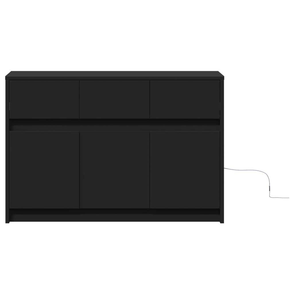vidaXL Έπιπλο Τηλεόρασης με LED Μαύρο 91x34x61 εκ. από Επεξ. Ξύλο