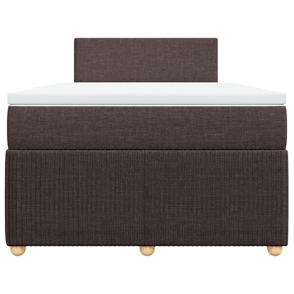 vidaXL Κρεβάτι Boxspring με Στρώμα Σκούρο Καφέ 120x190 εκ Υφασμάτινο