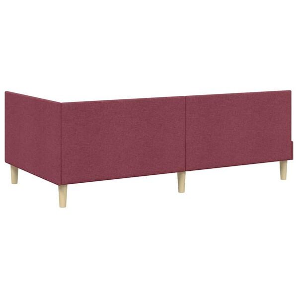 vidaXL Κρεβάτι Γωνίας Άλλο Μπορντό 90 x 200 cm Ύφασμα και Έργο ξύλου