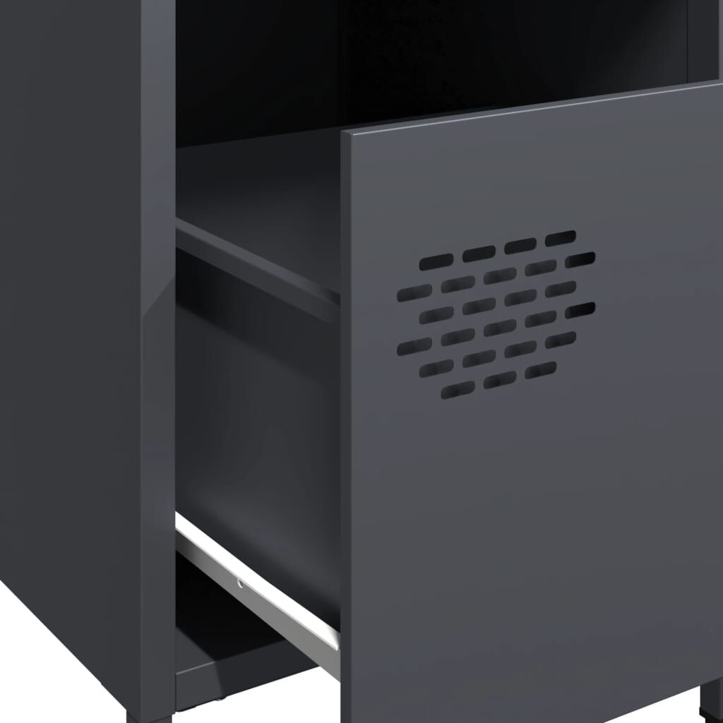 vidaXL Κομοδίνο Ανθρακί 35x39x43,5 εκ. από Χάλυβα