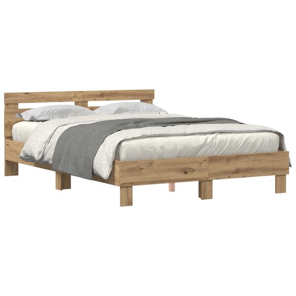 vidaXL Σκελετός Κρεβατιού artisan δρυς 150 x 200 cm Επεξεργασμένο ξύλο